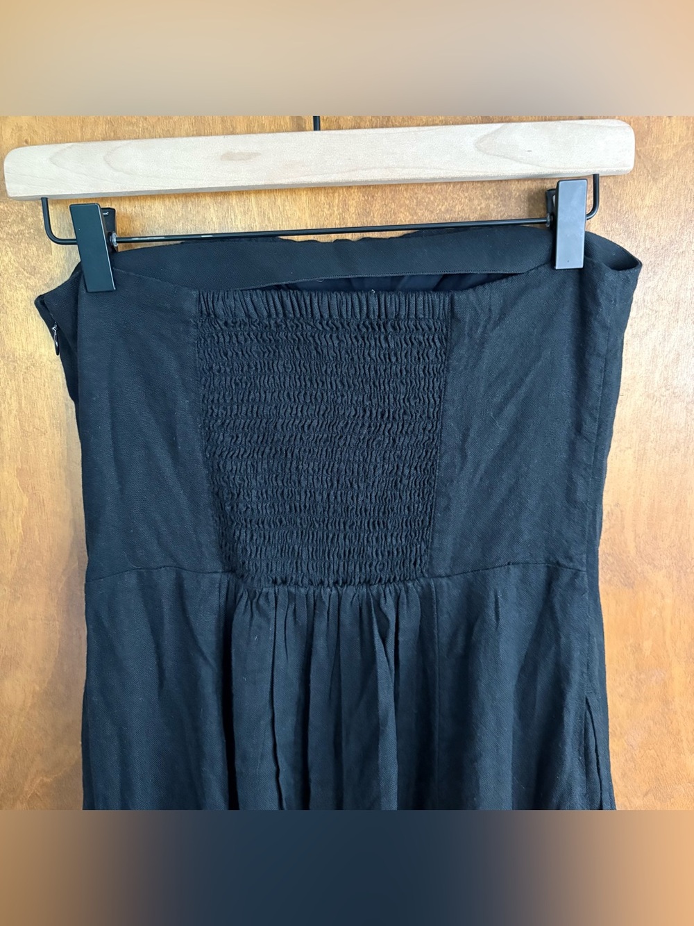 The Drop Carlota Black Linen Strapless Maxi Dress Wedding Resort Lagenlook Boho - Picture 5 of 12